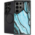 Aqua Blue Marble Ink Galaxy S25 Ultra Kickstand Case